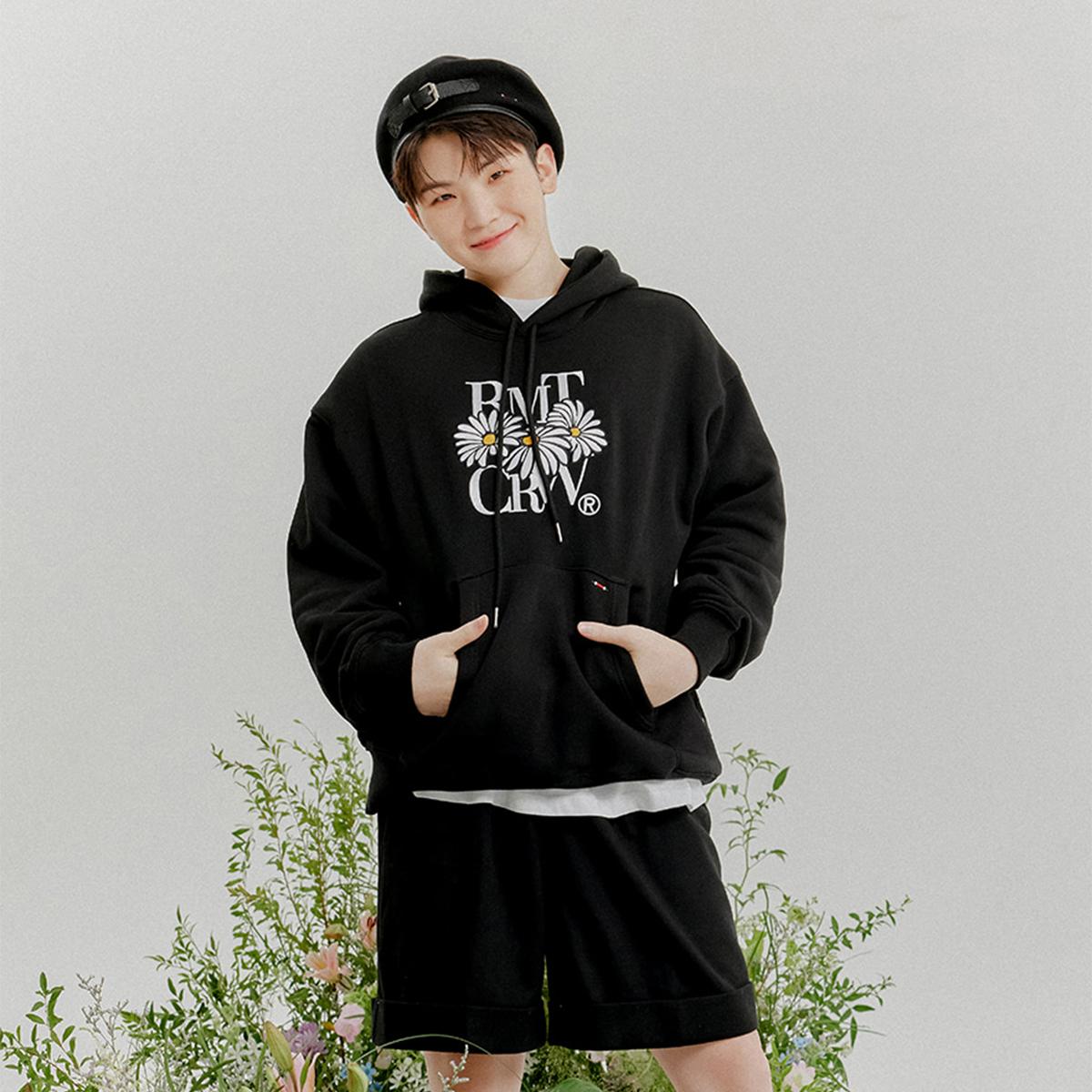 《SEVENTEEN WOOZI同款》雛菊刺繡帽T