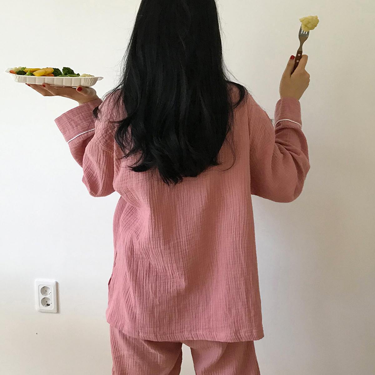 SevenDays長袖七彩睡衣（玫瑰粉）