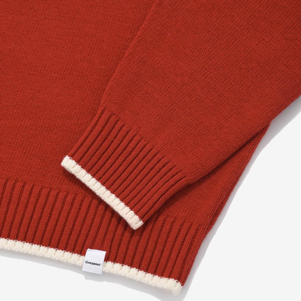 C字LOGO羊毛針織毛衣（紅色）