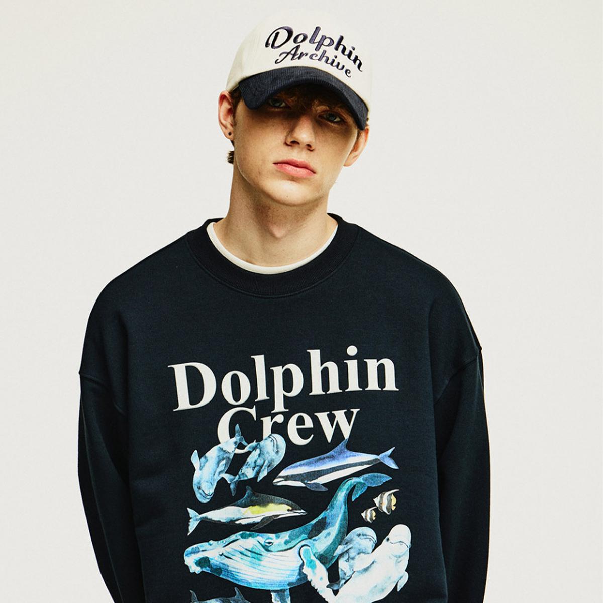 《BTS V同款》Dolphin Archive雙色棒球帽（海軍藍）