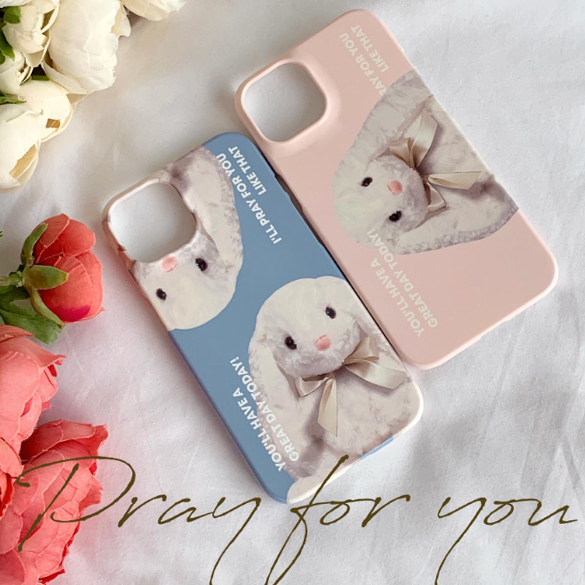Pray For You兔子手機殼（藍色小兔）