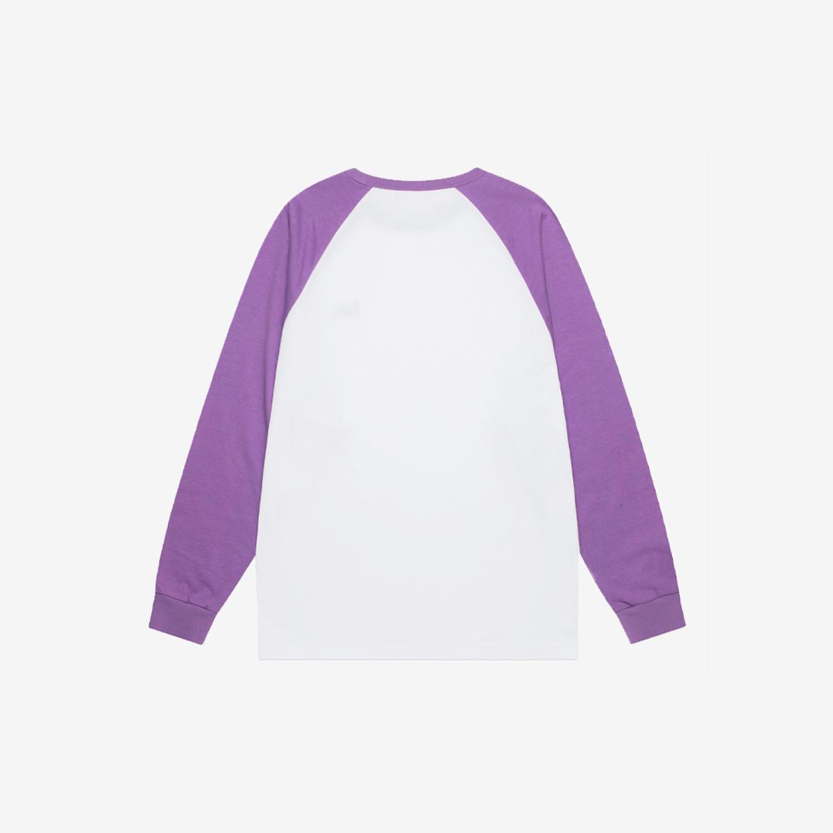 經典撞色長袖上衣（紫色）