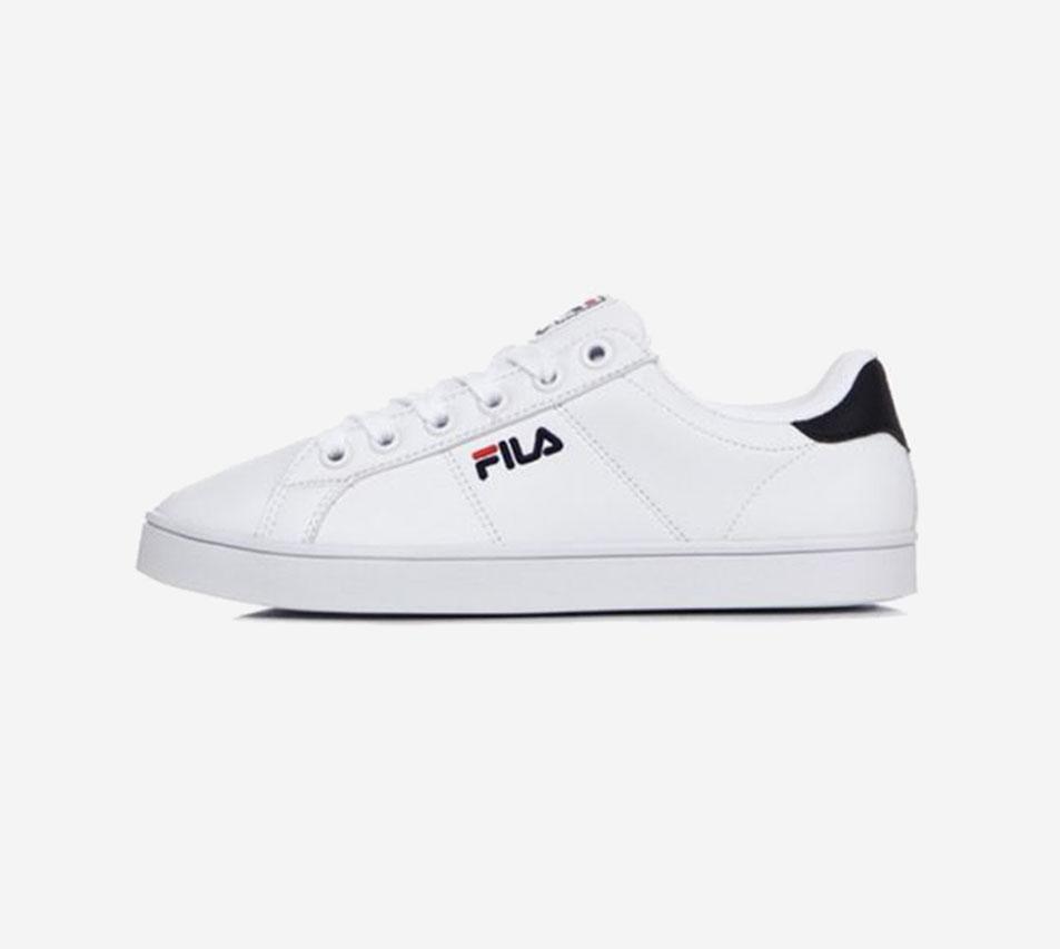korean fila court deluxe sneakers in white side view