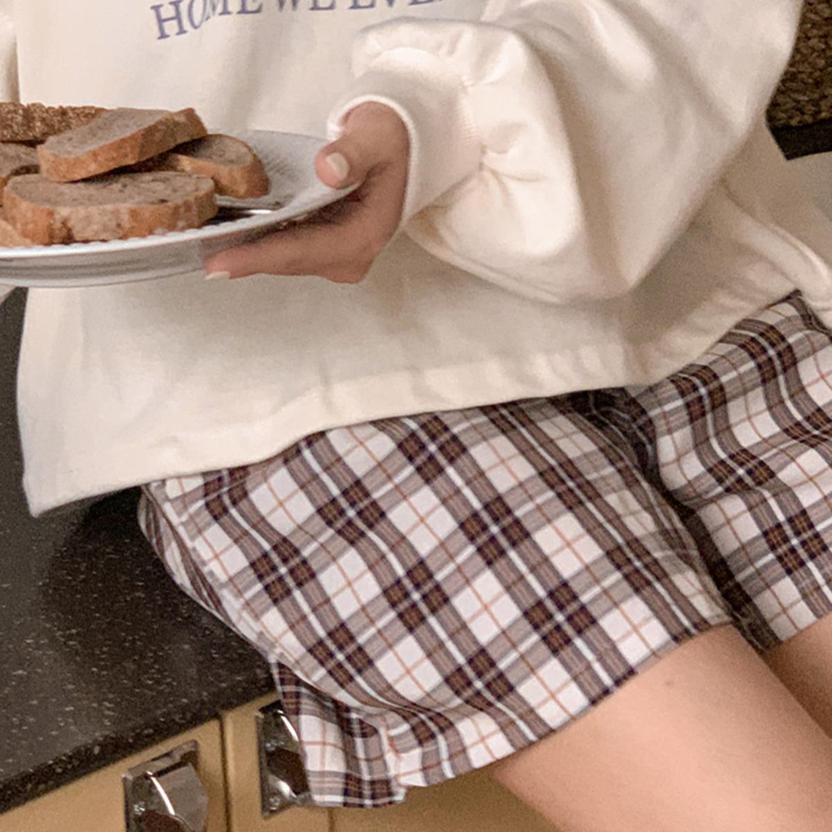 Stay Home格紋睡褲