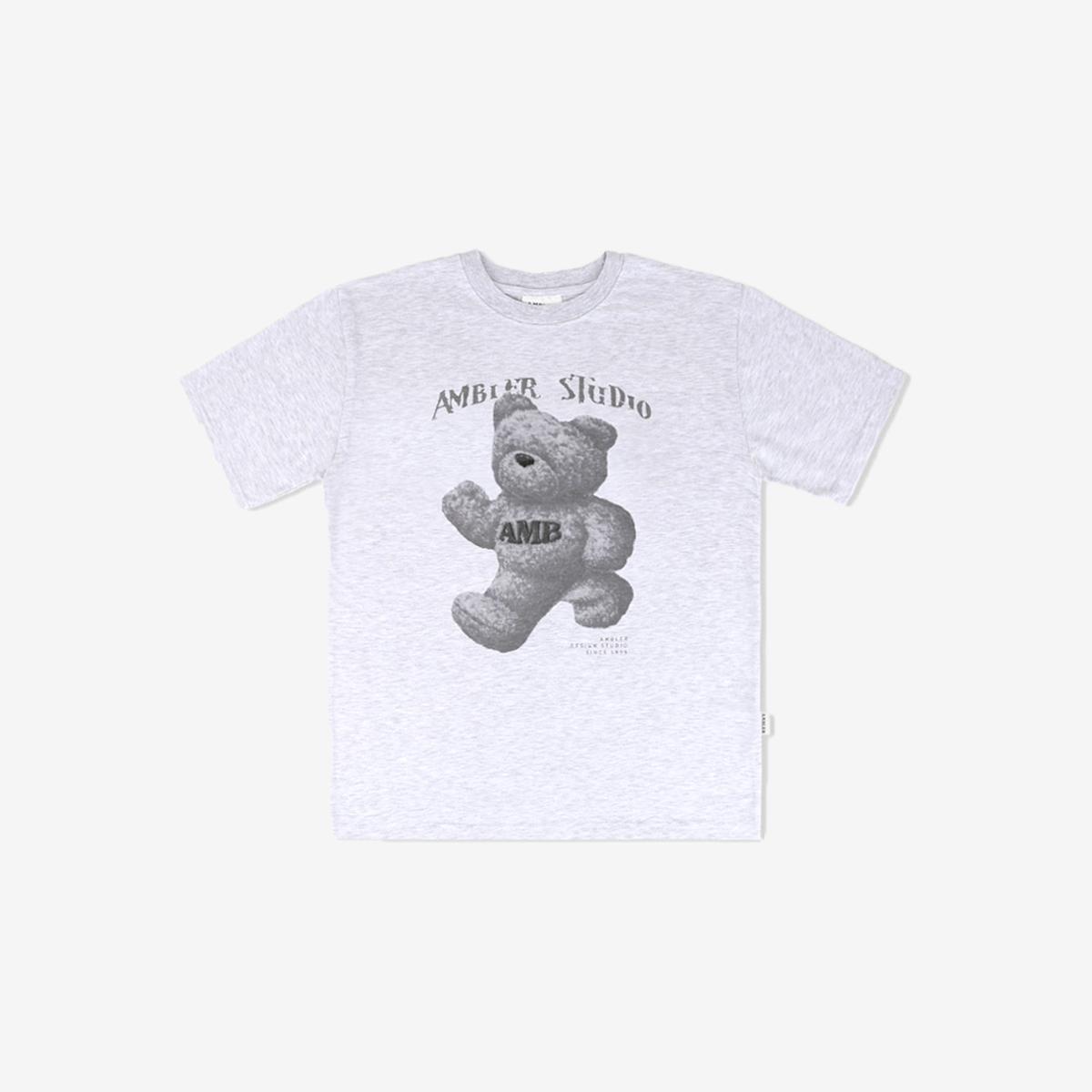 Vintage Bear短袖T恤（白灰色）