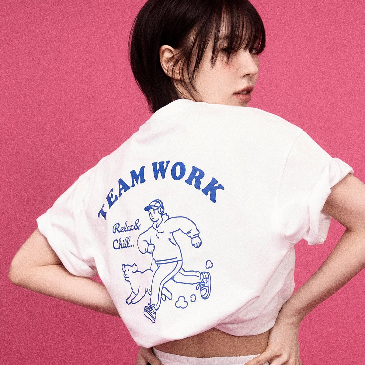 《Red Velvet Wendy同款》TEAM WORK RUNNING短袖T恤