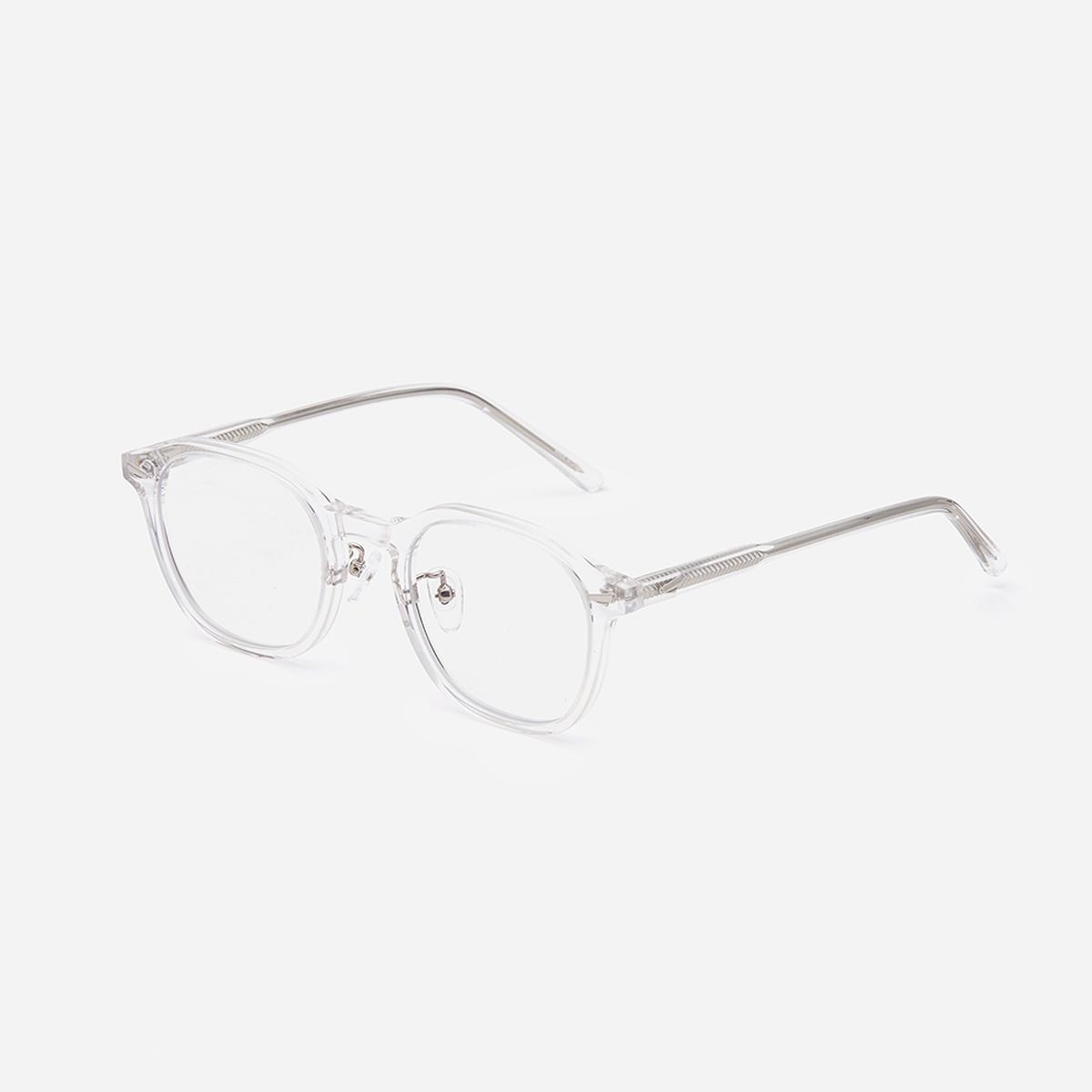 FREMONT復古方框藍光眼鏡（透明水晶色）