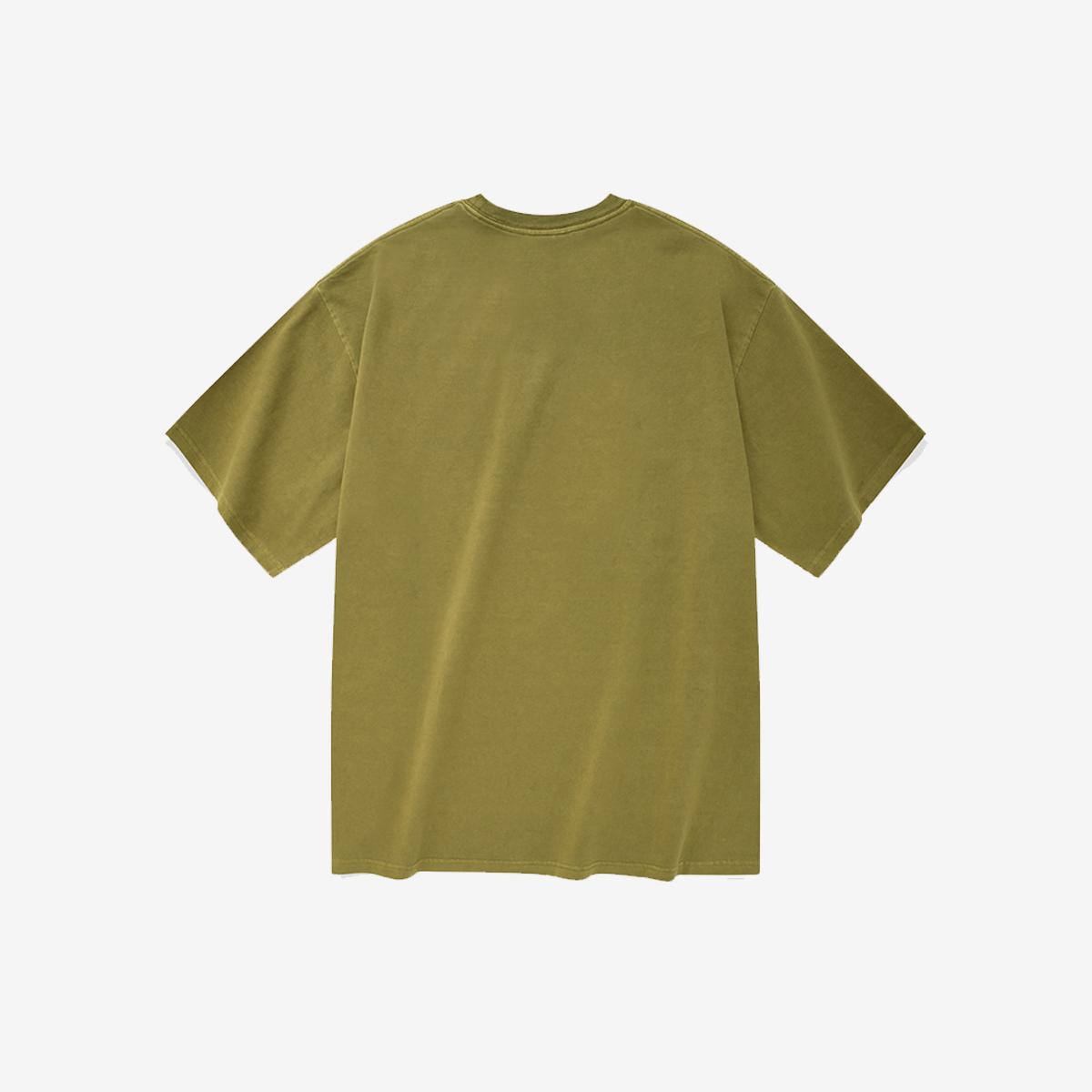 素色小LOGO短袖上衣（橄欖綠）