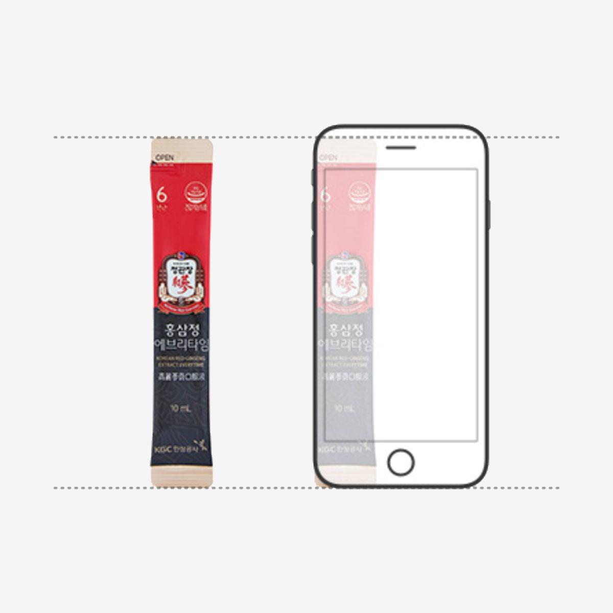 korean brand cheong kwan jang red ginseng extract everytime stick length compared to iphone