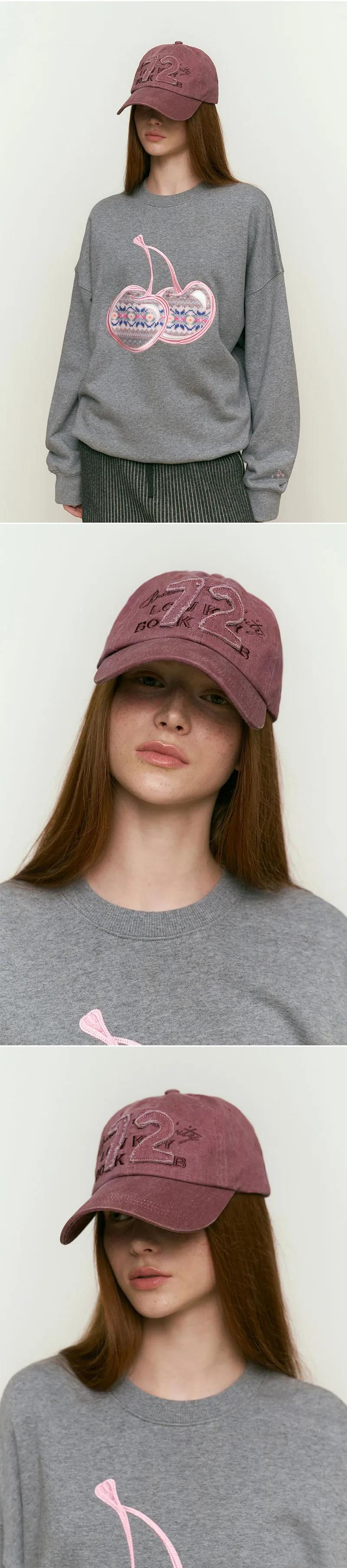 [ KIRSH ]★24FW★韓国人気★72 APPLIQUE BALL CAP 72 アップリケボールキャップ [チャコール] - KIRSH | 60