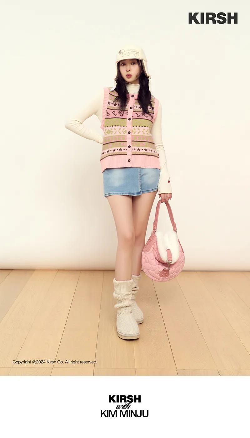 [ KIRSH ]★24FW★韓国人気★CHERRY QUILTING FUR HAND BAG Kirsh CHERRY QUILTING FUR HAND BAG (Creatrip)