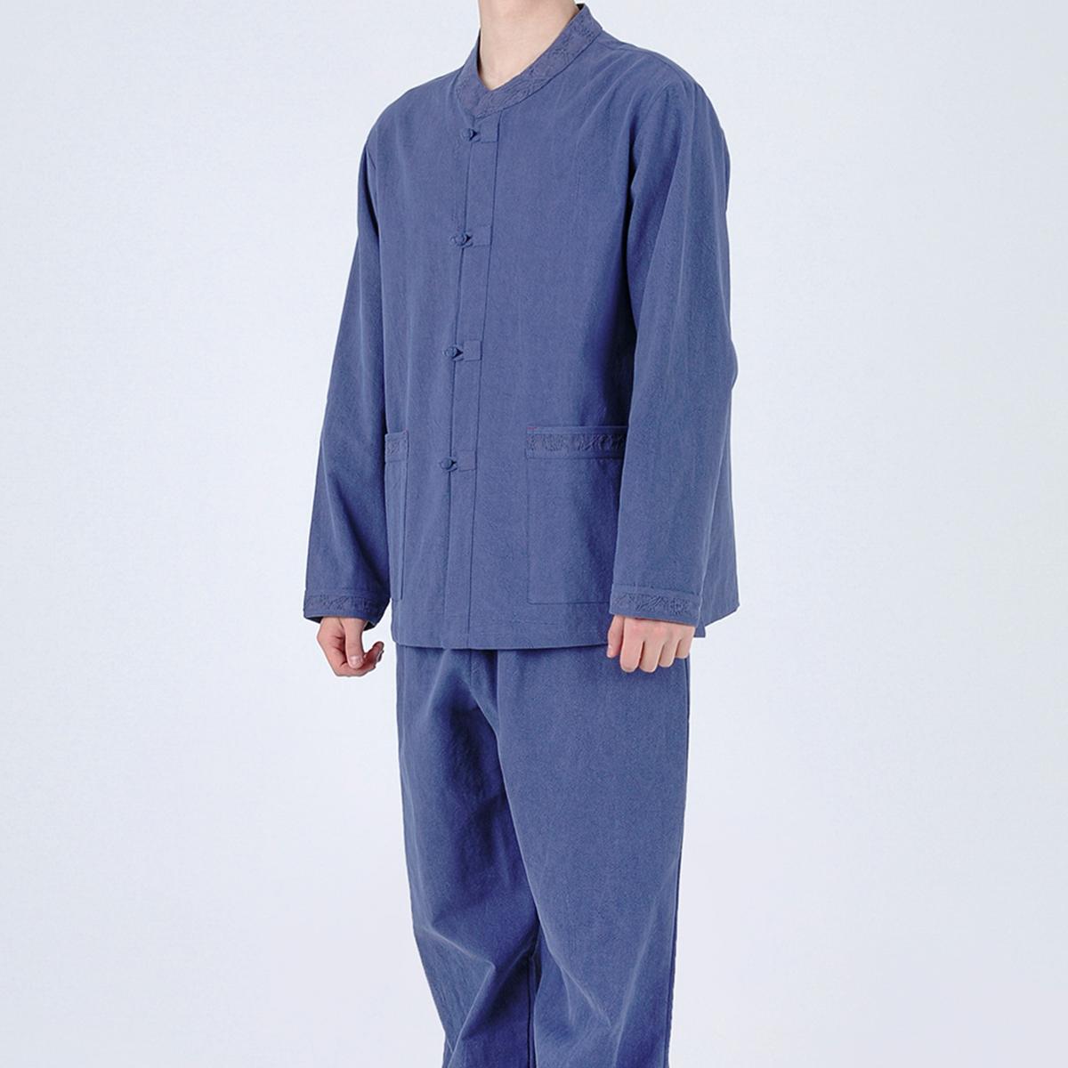 ⟪BTS 柾國同款⟫ 中式圓領改良韓服（藍色）