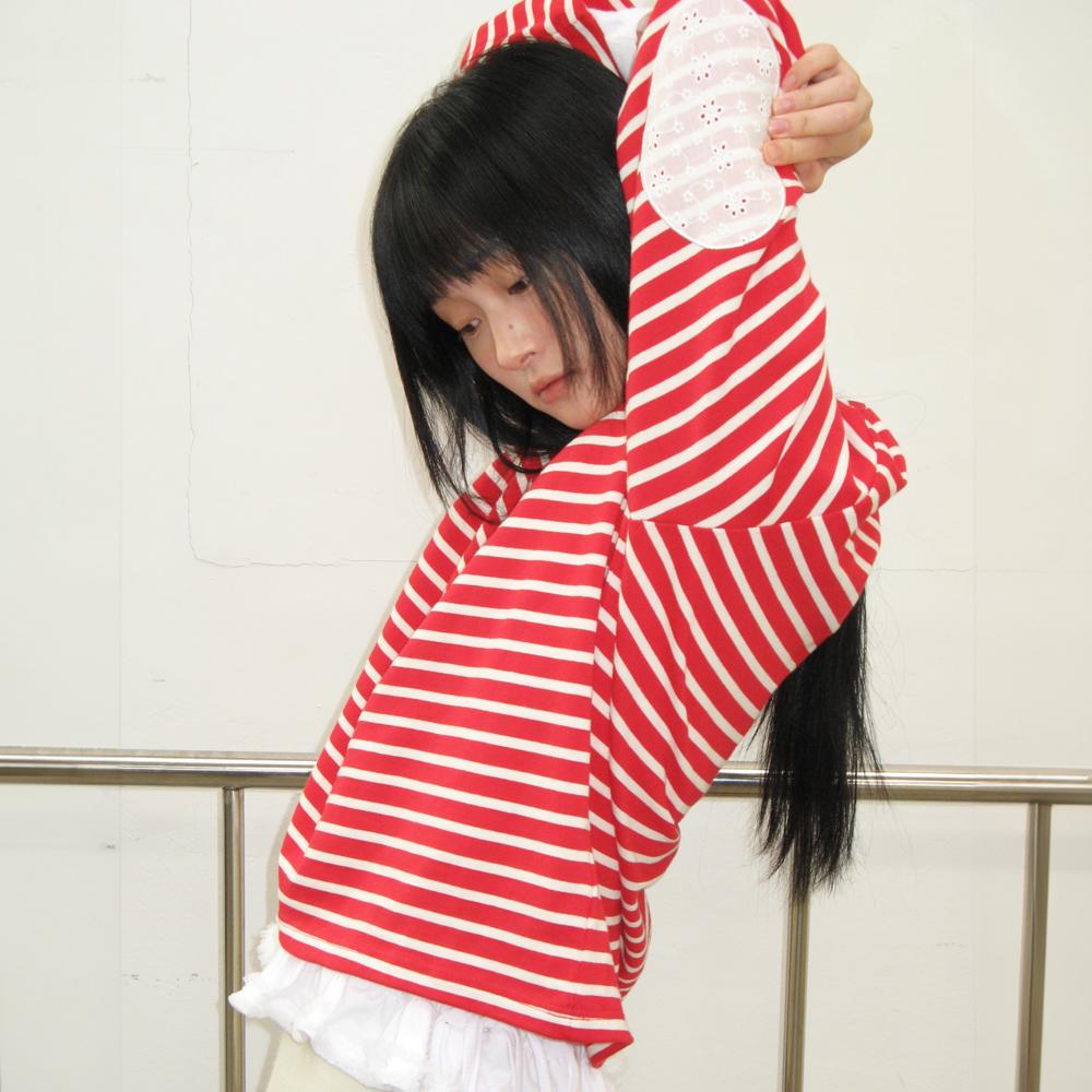 RONRON RONRON STRIPE LACE PATCH ELBOW PATCH LONG SLEEVE