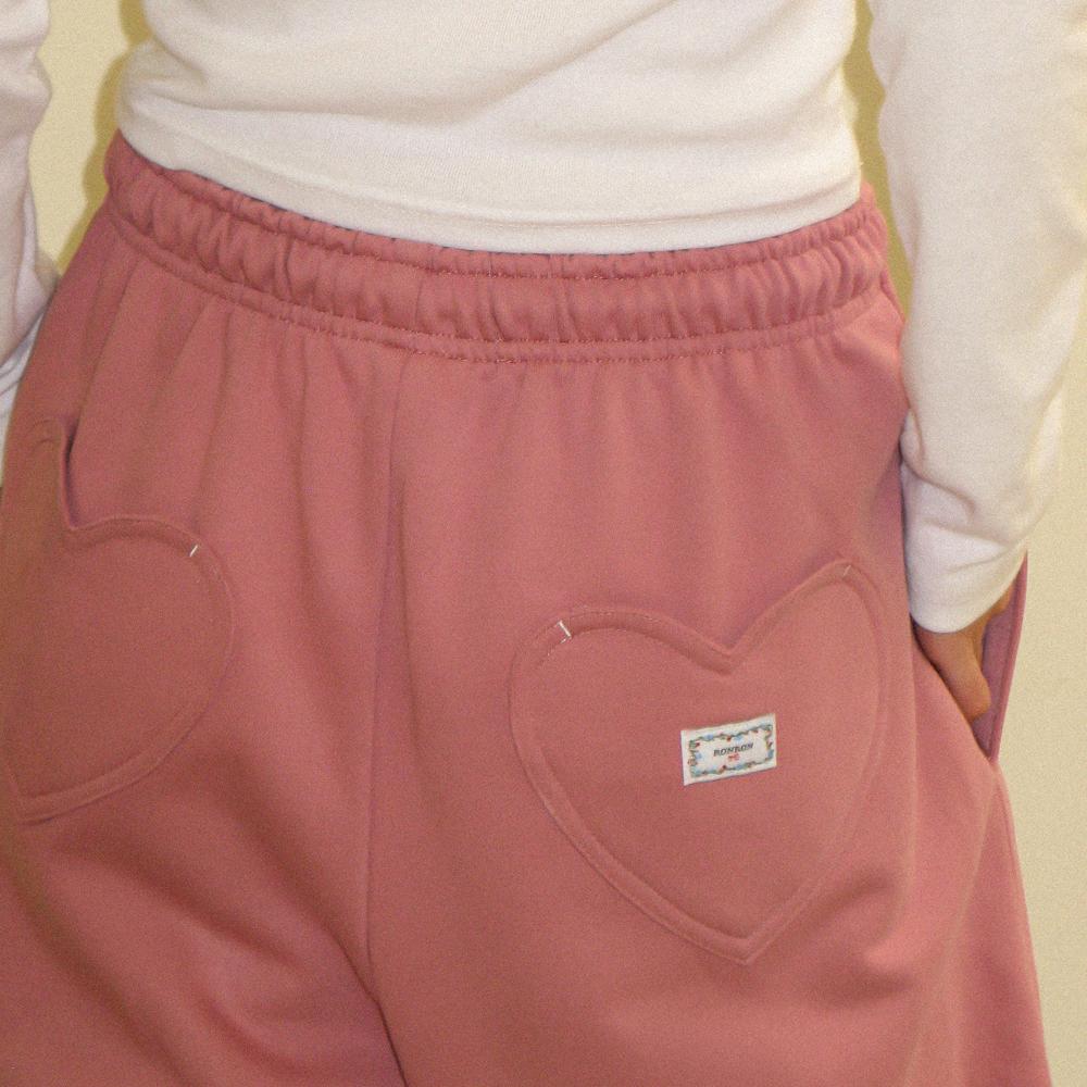 パンツ RONRON [Add Juri] BACK HEART STITCH POCKET SWEAT JOGGER PANT BACK HEART STITCH POCKET SWEAT JOGGER PANTS WHITE MELANGE