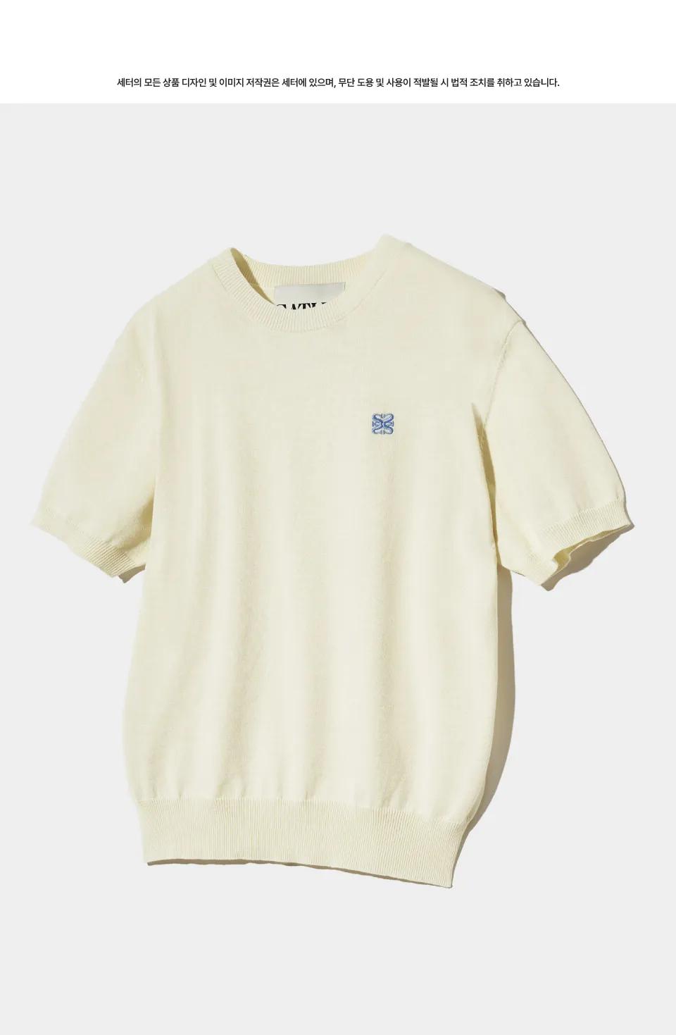 satur SATUR (W) CLASSIC CREWNECK HALF KNIT (CREAM) (Creatrip)