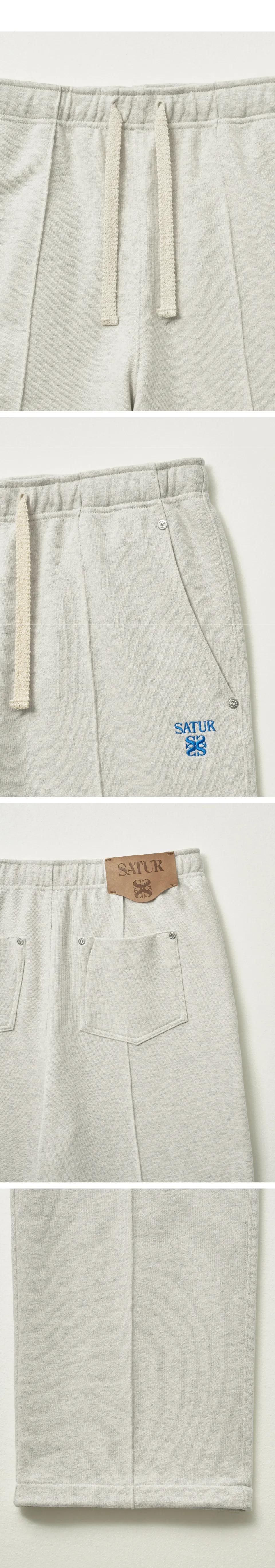 ★SATUR★ Etna Lounge Straight Sweatpants Melange Ivory MUSINSA公式 | SATUR Etna Lounge Straight Sweatpants Melange
