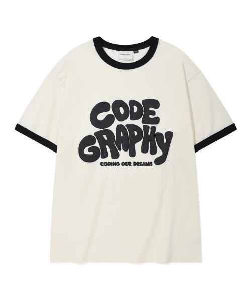 ★ codegraphy★ JELLY Logo Ringer Short Sleeve T-Shirt Crea MUSINSA | Codegraphy (Women) JELLY Small Logo Ringer Short