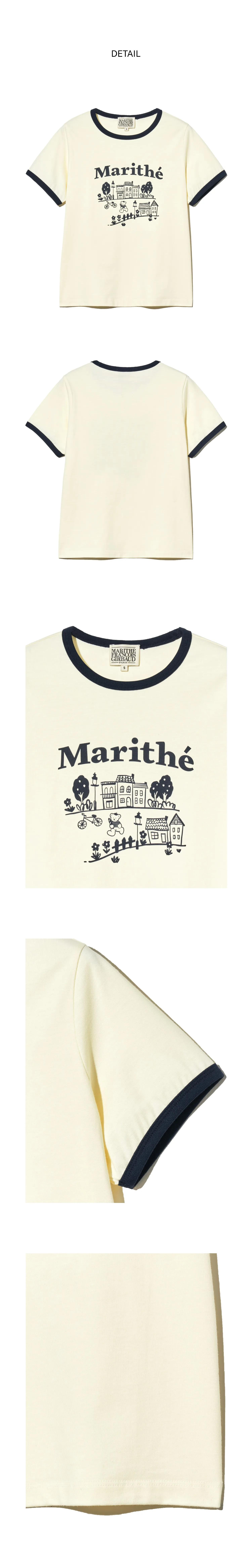 ★Marithe + Francois Girbaud★ W DOODLE HOUSE GRAPHIC RINGER W DOODLE HOUSE GRAPHIC RINGER TEE ivory - 감도 깊은 취향