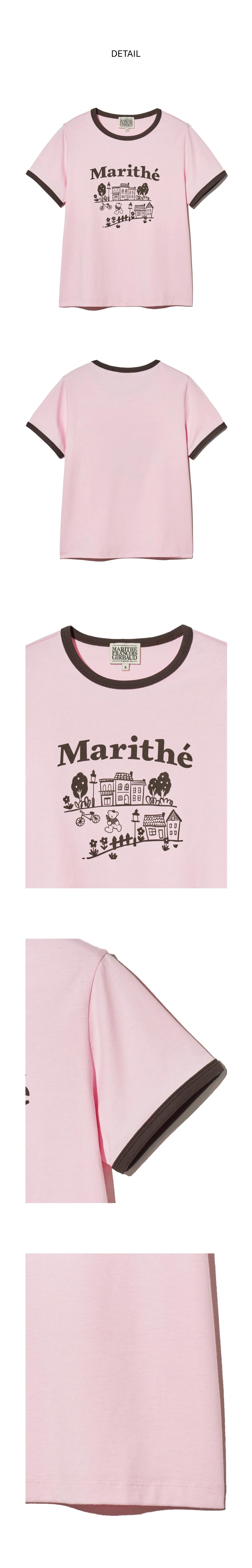 ★Marithe + Francois Girbaud★ W DOODLE HOUSE GRAPHIC RINGER W DOODLE HOUSE GRAPHIC RINGER TEE ivory - MARITHÉ+FRANҪOIS