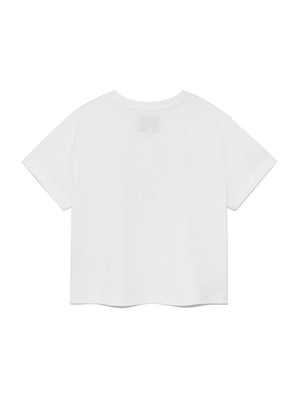 Matin Kim MATIN KIM DUSTY TYPO GRAPHIC CROP TOP IN WHITE
