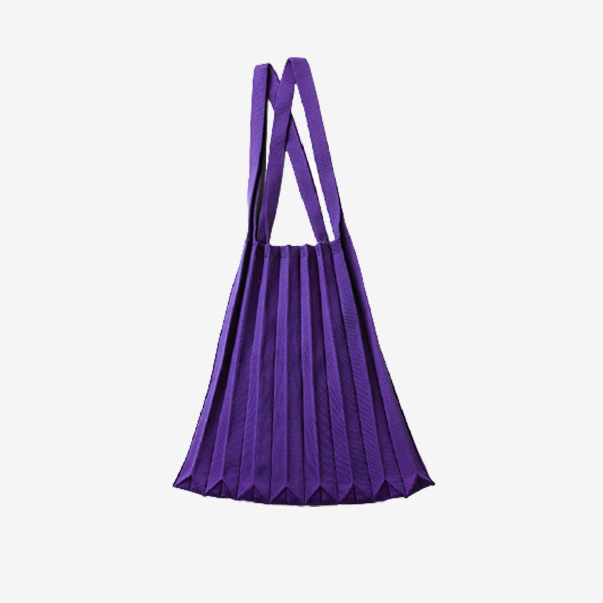 環保編織肩背袋（紫色）