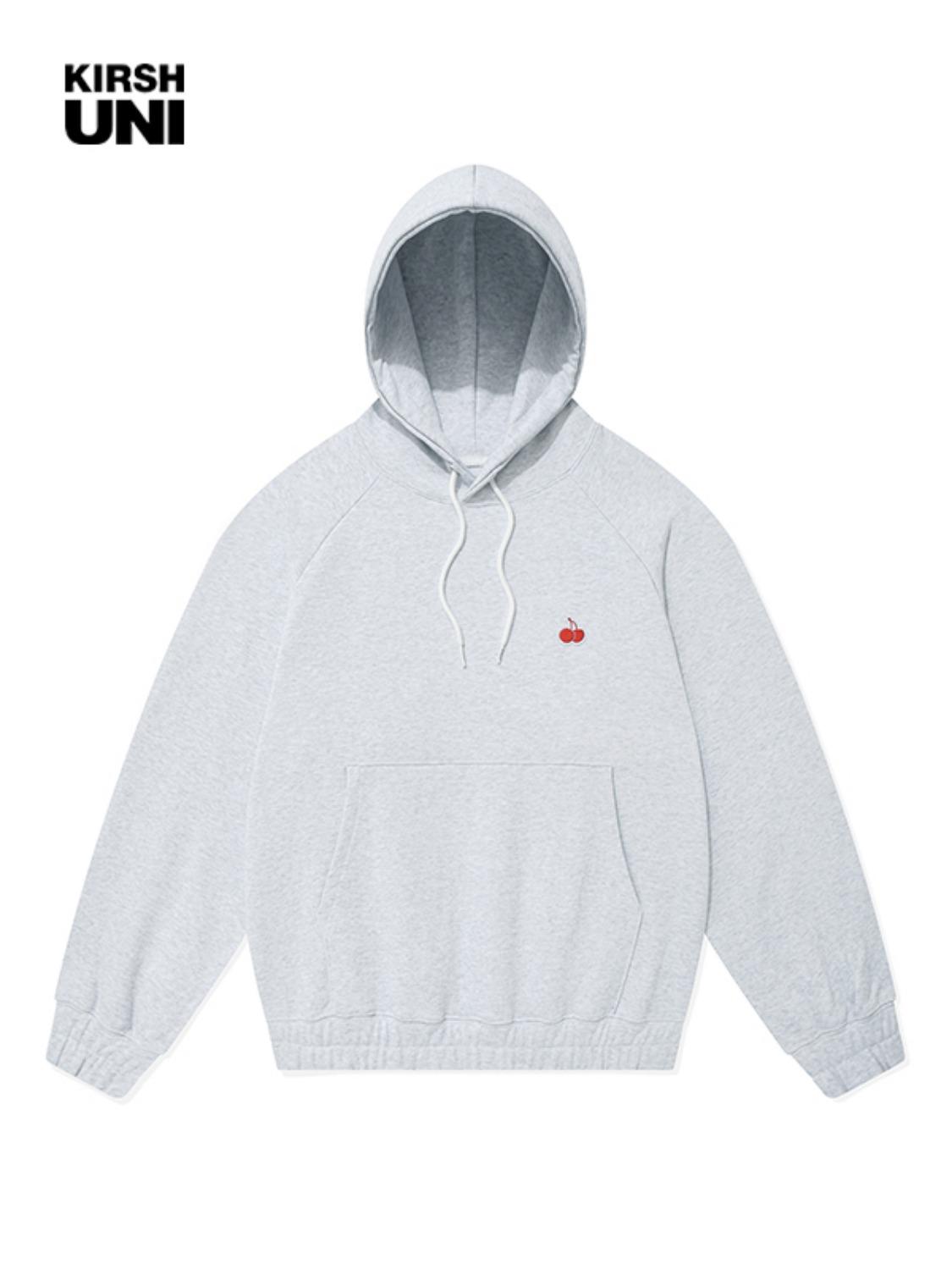 ★人気★【KIRSH】★UNI SMALL CHERRY BANDING HOODIE K.S★ Kirsh UNI SMALL CHERRY CHERRY BANDING HOODIE KS MELANGE GRAY